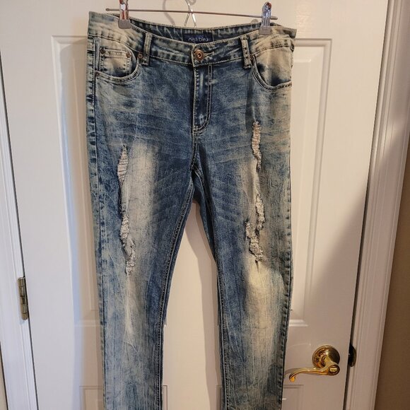 Dejan Bleu jeans Distressed slim fit size 13 14 womens - Picture 1 of 5
